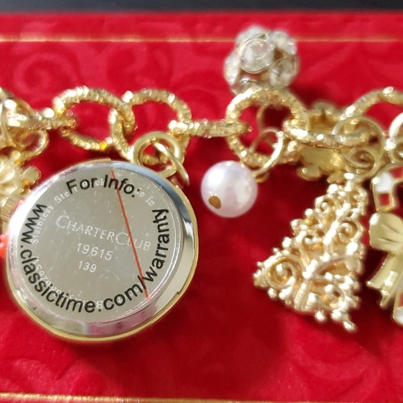 Charter Club Gold Plated Watch Charm Bracelet - Picture 2 of 5